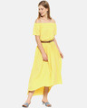 Shop Women Stylish Solid With Belt Casual Dress-Front