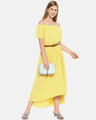 Shop Women Stylish Solid With Belt Casual Dress-Full