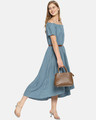 Shop Women Stylish Solid With Belt Casual Dress-Full