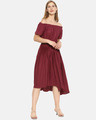 Shop Women Stylish Solid With Belt Casual Dress-Front