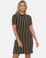 Shop Women's Stylish Striped Design Bodycon Casual Dress-Front