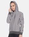 Shop Women Stylish Striped Hooded Sweatshirt-Design
