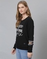 Shop Women's Black Typography Print Stylish Casual Sweatshirt-Design