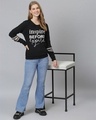 Shop Women's Black Typography Print Stylish Casual Sweatshirt