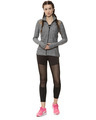 Shop Women's Grey Solid Sporty Jacket-Full