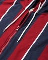 Shop Women's Blue & Maroon Zipper Striped Stylish Casual Hooded Sweatshirt