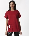 Shop Can't See Me Boyfriend T-Shirt Cherry Red-Front