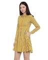 Shop Candy Stripes Yellow Skater Dress For Women's