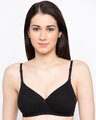 Shop Black Padded Non Wired Bra-Front