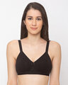 Shop Women's Black Full Support Cotton Non Padded Wirefree Full Coverage-Front