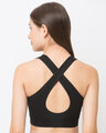 Shop Women's Black High Impact Cotton Padded Wirefree Sports Bra-Design