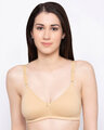Shop Women's Cotton Minimiser Solid Non-Wired Full Coverage Bra-Front