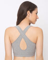 Shop Women's Grey High Impact Cotton Padded Wirefree Sports Bra-Design