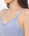 Shop Women's Light Blue Full Support Cotton Non-Padded Wirefree Full Coverage-Full