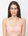 Shop Women's Pink Full Support Cotton Non Padded Wirefree Full Coverage-Front