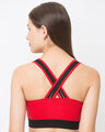 Shop Women's Red High Impact Cotton Padded Wirefree Sports Bra-Design