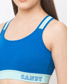 Shop Women's Royal Blue High Impact Cotton Padded Wirefree Sports Bra-Full
