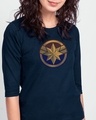 Shop Cap Logo Round Neck 3/4 Sleeve T-Shirt (AVEGL)-Front