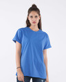 Shop Capri Blue Boyfriend T-Shirt-Front
