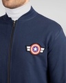 Shop Captain America Badge Zipper Bomber Jacket