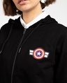 Shop Captain America Badge Zipper Hoodie