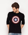 Shop Captain America Shield Full Sleeve T-Shirt (CA)-Front