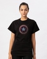 Shop Captain America Shield Version 2 Boyfriend T-Shirt (AVL)-Front