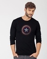Shop Captain America Shield Version 2 Full Sleeve T-Shirt (AVL)-Front