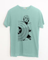 Shop Captain America Sketch Effect Half Sleeve T-Shirt (AVL)-Front