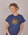 Shop Captain Marvel Logo Boyfriend T-Shirt (AVEGL)-Front