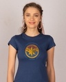 Shop Captain Marvel Logo Half Sleeve T-Shirt (AVEGL)-Front