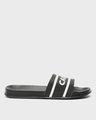 Shop Men's Black Caution Typography Sliders