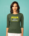 Shop Caution Kaafi Sanskari Round Neck 3/4th Sleeve T-Shirt-Front