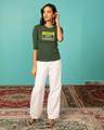 Shop Caution Kaafi Sanskari Round Neck 3/4th Sleeve T-Shirt-Full