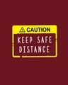 Shop Caution Safe Distance Full Sleeve T-Shirt Scarlet Red-Full