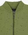Shop Women's Green AOP Zipper Bomber Jacket