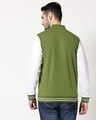 Shop Men's Green & White Color Block Varsity Bomber Jacket-Full