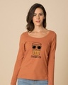 Shop Celebri-tea Scoop Neck Full Sleeve T-Shirt-Front