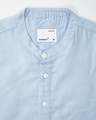 Shop Celeste Blue Mandarin Collar Henley Full Sleeve Shirt