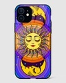 Shop Celestial Sun & Moon Groovy Premium Glass Case for Apple iPhone 12 Mini-Front