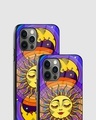 Shop Celestial Sun & Moon Groovy Premium Glass Case for Apple iPhone 15 Pro-Design