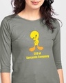 Shop CEO Of Sarcastic Company Round Neck 3/4 Sleeve T-Shirt Meteor Grey (LTL)-Front