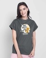 Shop Certified Troublemakers Boyfriend T-Shirt (TJL) Nimbus Grey-Design