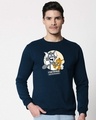 Shop Certified Troublemakers Fleece Sweatshirt (TJL) Navy Blue-Front