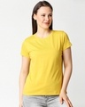 Shop Ceylon Yellow Half Sleeve Slim Fit T-Shirt-Front