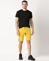 Shop Ceylon Yellow Men's Solid Side Tape Pocket Shorts