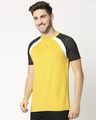 Shop Ceylon Yellow Mesh Half Sleeve Raglan T-Shirt-Design