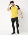 Shop Ceylon Yellow Mesh Half Sleeve Raglan T-Shirt