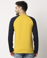 Shop Ceylon Yellow - Pageant Blue Raglan Full Sleeve Henley-Full