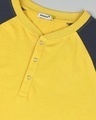 Shop Ceylon Yellow - Pageant Blue Raglan Full Sleeve Henley